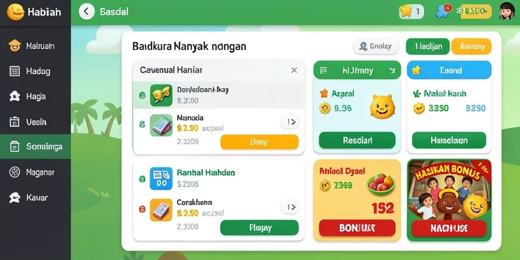 Tampilan penuh warna dari karakter utama dalam aksi.